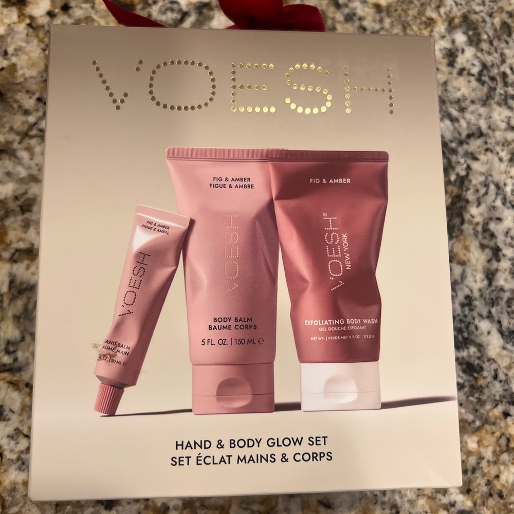 VOESH Fig & Amber Hand & Body Glow Set - Pink